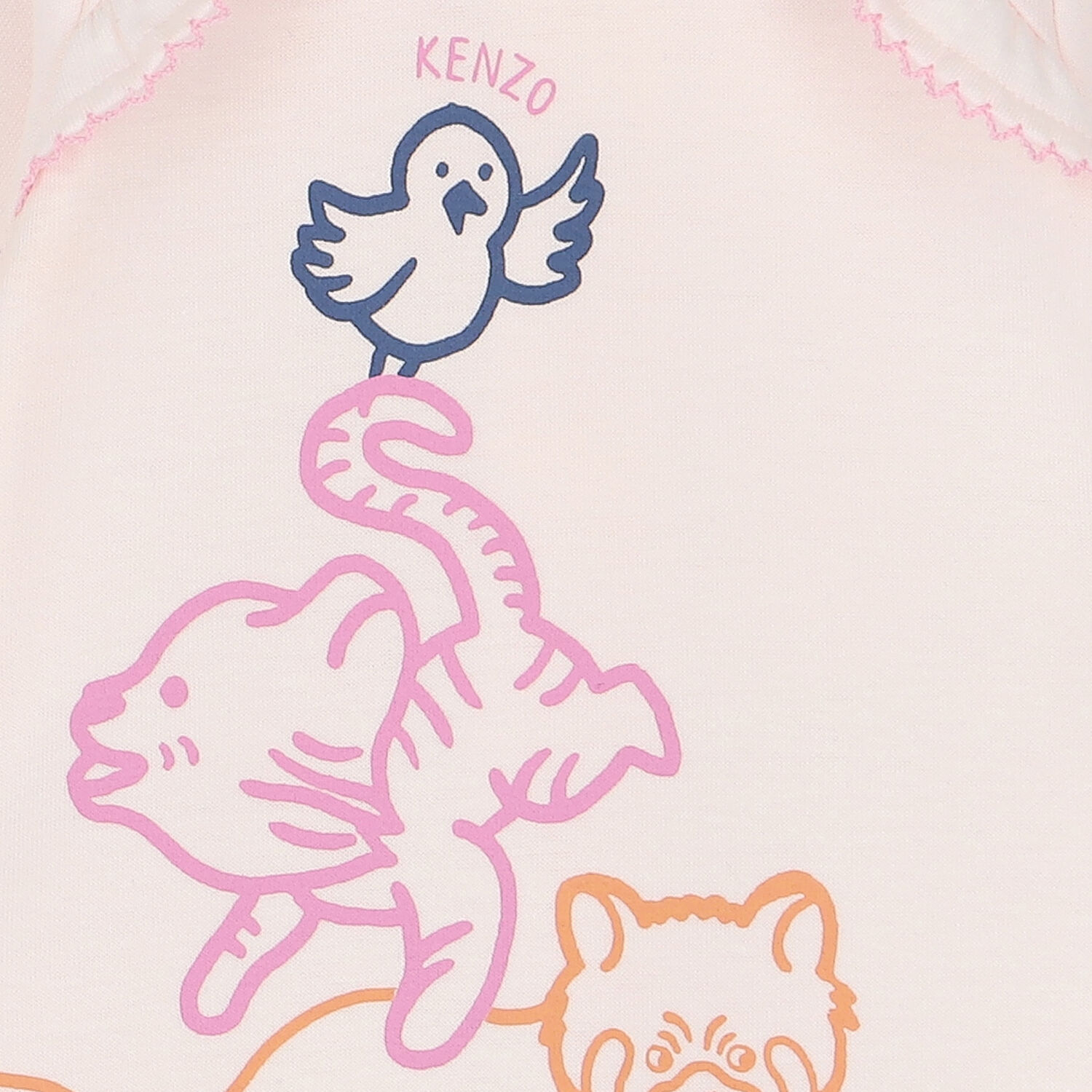 Baby Girls Pink Logo Romper, 1, hi-res